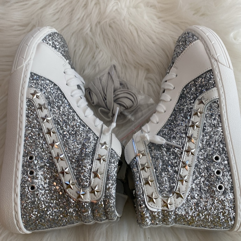 Vintage Havana Betsey High Top Sneaker Silver Glitter size 7 - Picture 6 of 9
